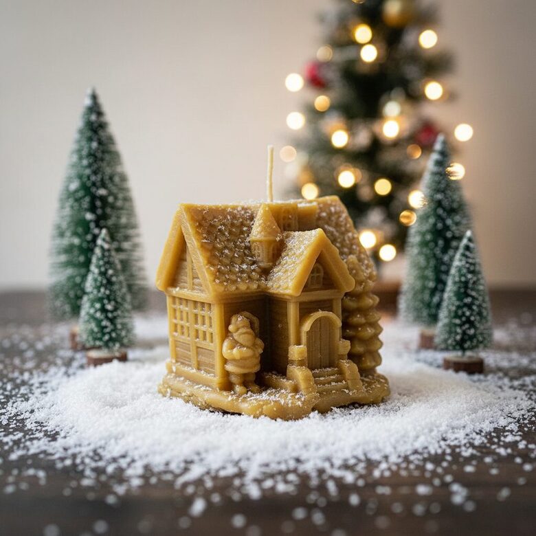 Bišu vaska svece “Ziemas pasaku namiņš”