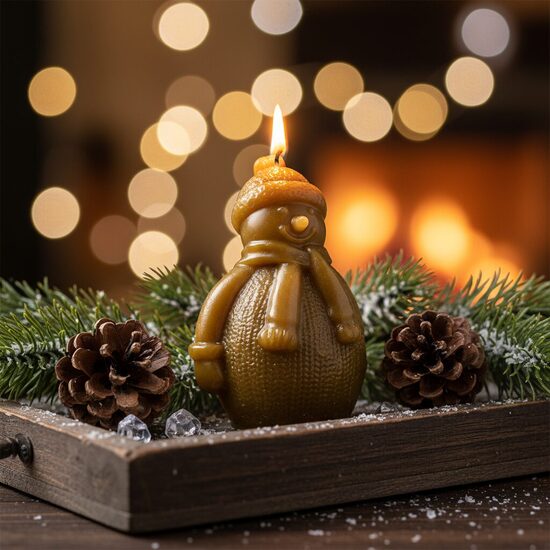 Bišu vaska svece “Sniegavīrs”